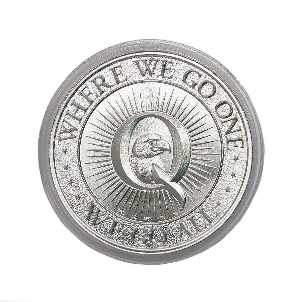 Qanon銀貨　1.5オンス　BU 1枚 名古屋】【OTHER】QANON WHERE WE GO ONE/WE GO ALL イーグル 純銀