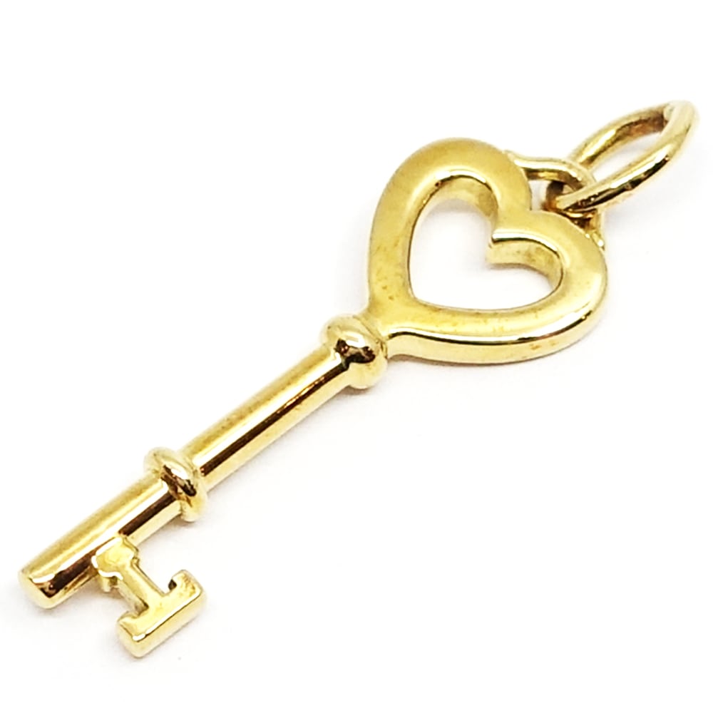 栄】【TIFFANY】ティファニー K18YG ハートキー チャーム ミニ