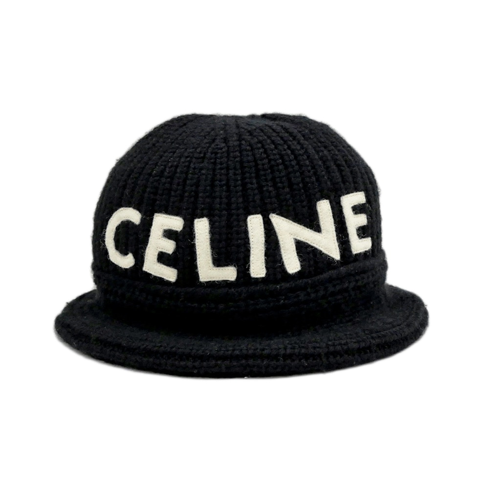 【aa】CELINE ブラック ニット帽 フリーサイズ aa】CELINE ブラック ニット帽 フリーサイズ aa】CELINE