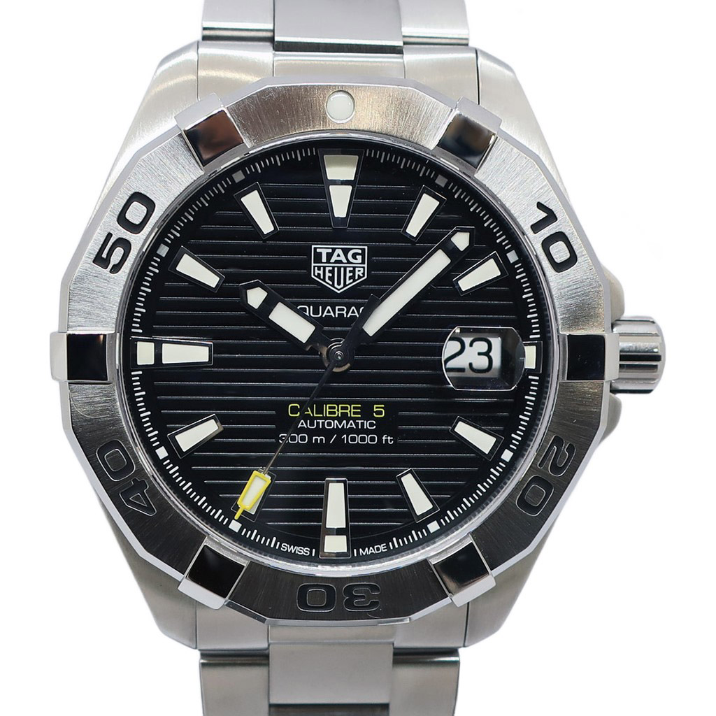 【天白】【TAGHEUER】タグホイヤー アクアレーサー キャリバー5 WBD2110.BA0928 41mm ブラック メンズ SS 自動巻き 腕時計【仕上げ済み】【中古】