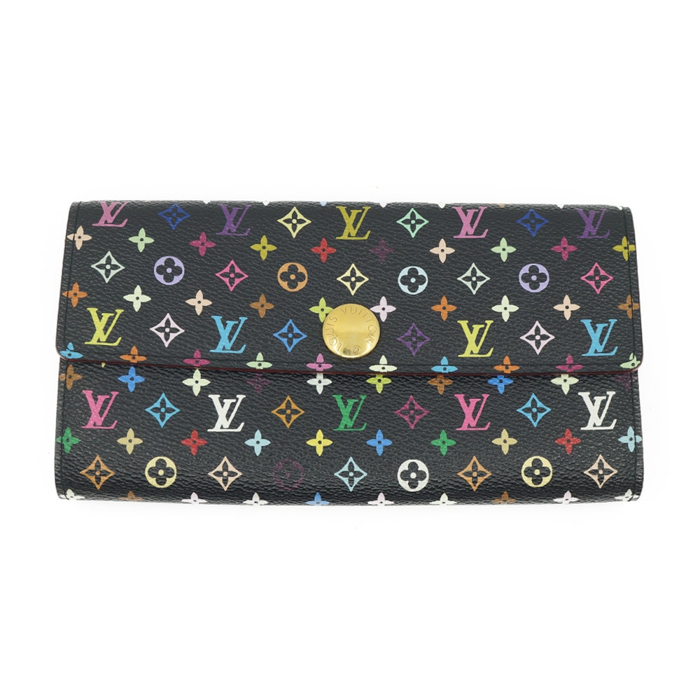 ルイヴィトン マルチカラー ブラック×ピンク ポルトフォイユ サラ M93747 栄】【LOUIS VUITTON】ルイヴィトン M93747 ポルトフォイユ サラ