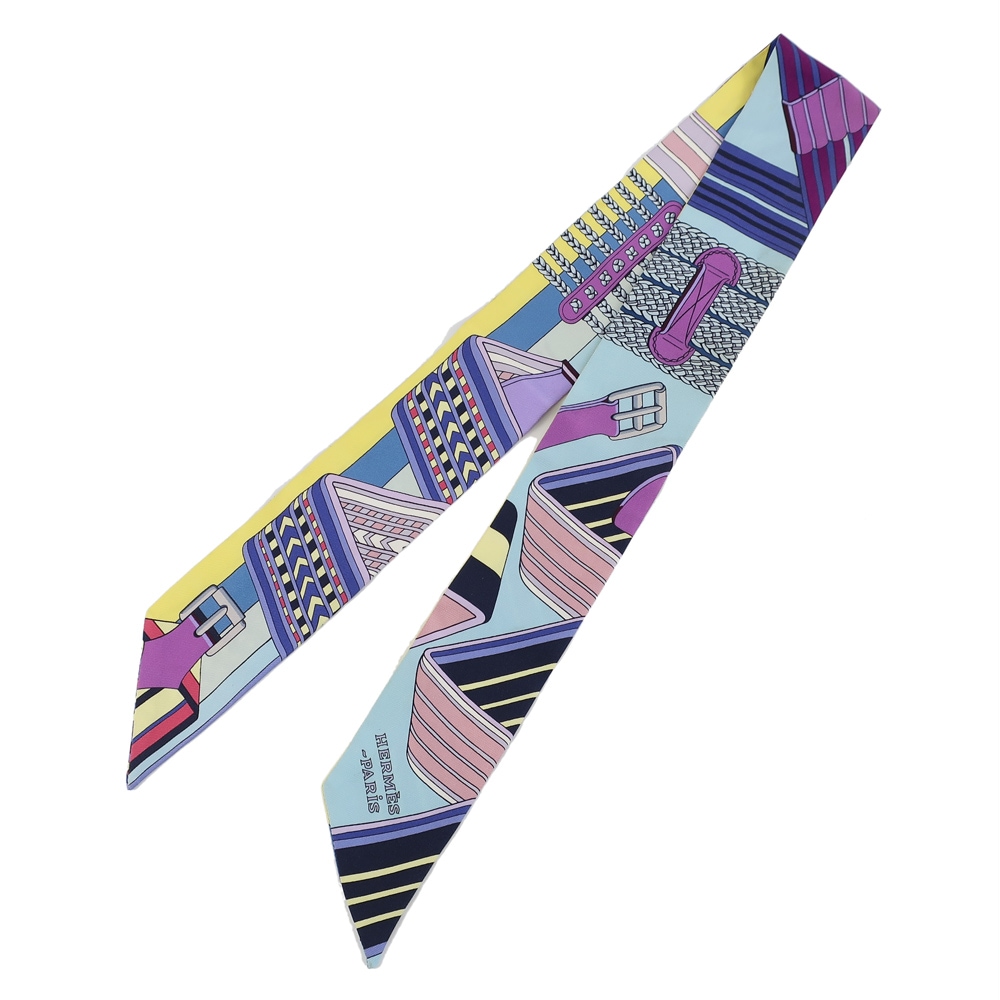 【エルメス】ツイリー ジグザグのサングル ★ツイリー箱付き★ HERMES（エルメス） [化粧箱付属] ツイリー スカーフ 高級 シルク