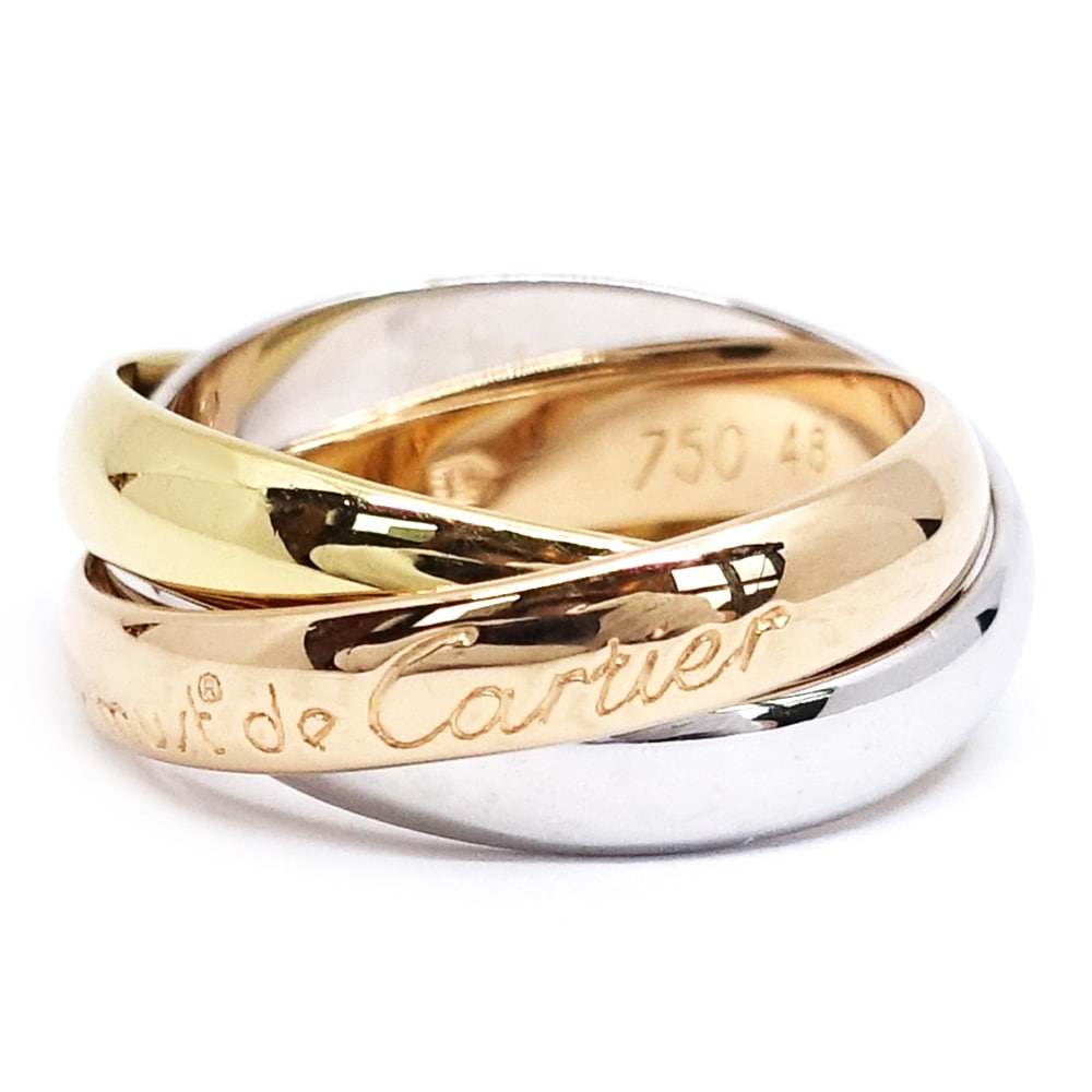 【栄】【CARTIER】カルティエ K18YG WG PG トリニティ 3カラー リング 指輪 750YG ジュエリー レディース メンズ 地金【中古】