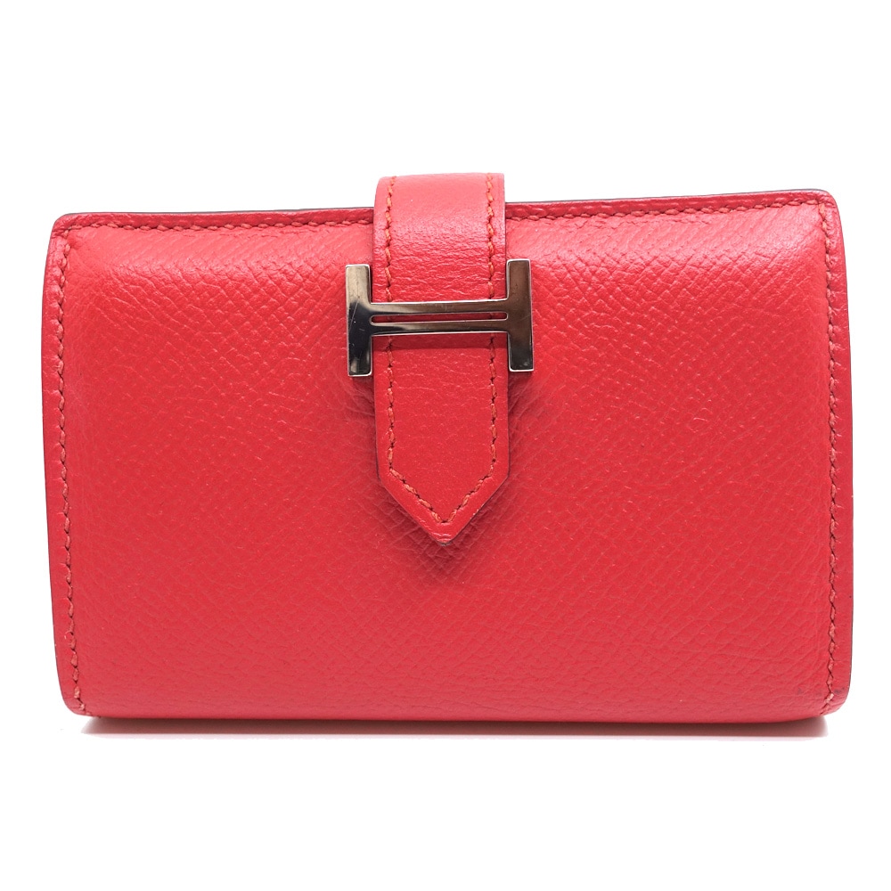 栄】【HERMES】エルメス ベアンコンパクト ヴォーエプソン X刻印