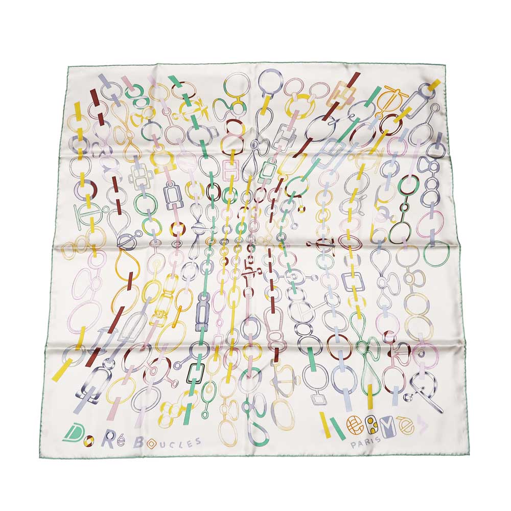 ��̾��ۡ�HERMES�ۥ���᥹ ����90 �������� DO RE BOUCLES ���륯100% �ޥ�����顼 �������꡼�� ���������� ����󥸷� �ԥ󥯷� ��ʪ ����¾����š�