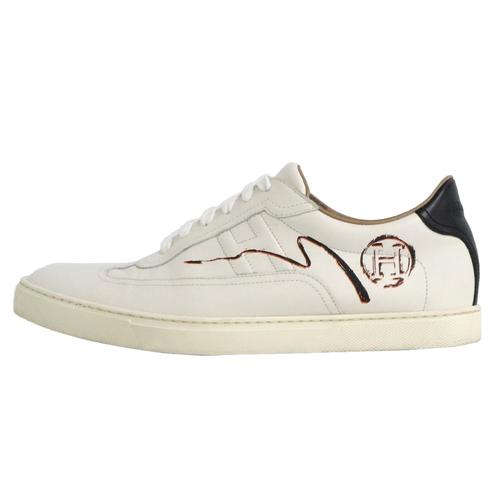 ��̾�Ų��ۡ�HERMES�ۥ���᥹ ��󥺥��ˡ����� �����å��� 42������ 27.0cm���� �ۥ磻�� �ץ��ȥ쥶�� Ĺ�� �ϼ� ������š�