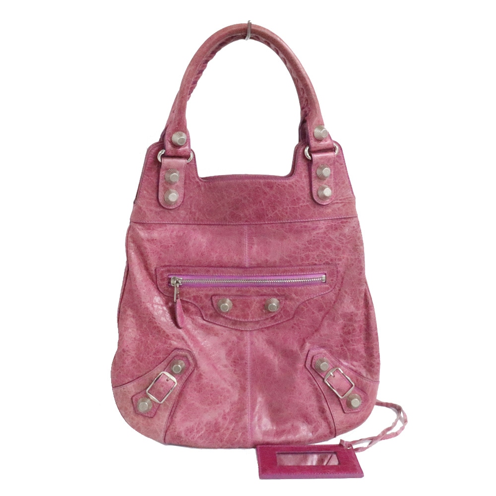 【名古屋】【BALENCIAGA】バレンシアガ ザ・ジャイアント スリム 192911 セミショルダーバッグ レザー ピンク レディース 鞄 女【中古】