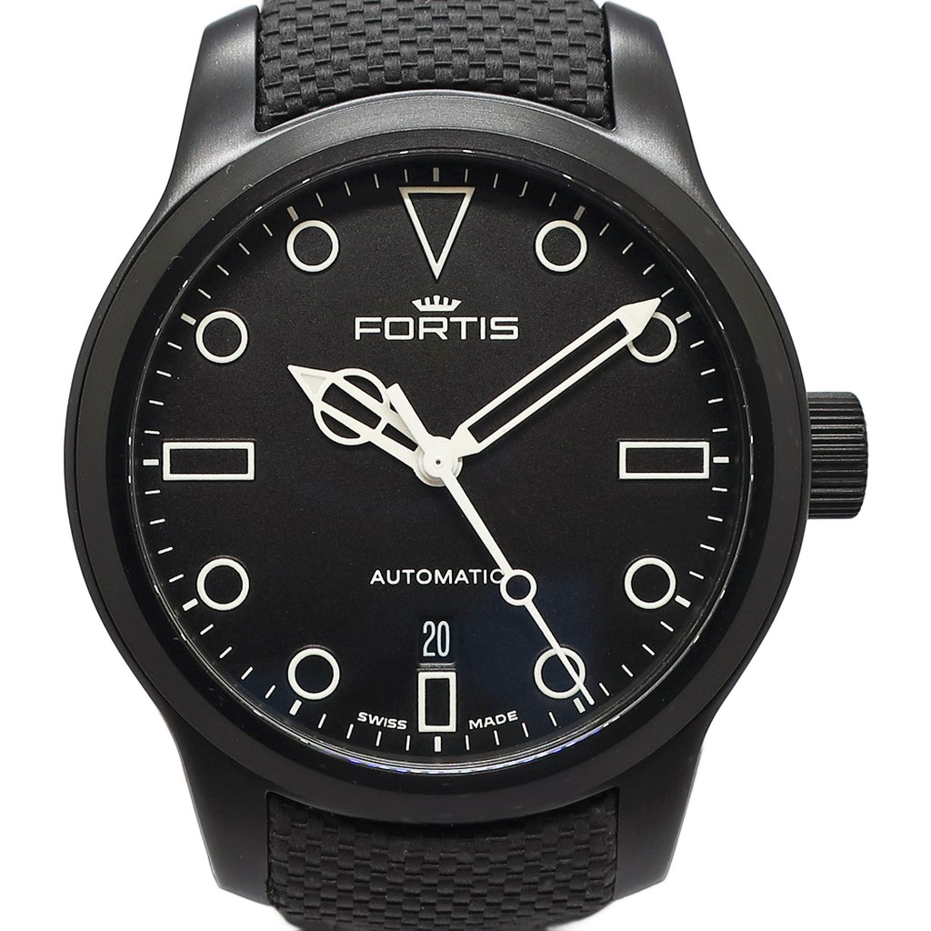 【天白】【FORTIS】フォルティス ショアライナー ヴィークビーチAM 655.18.31LP SS ブラック 自動巻き メンズ 腕時計【中古】