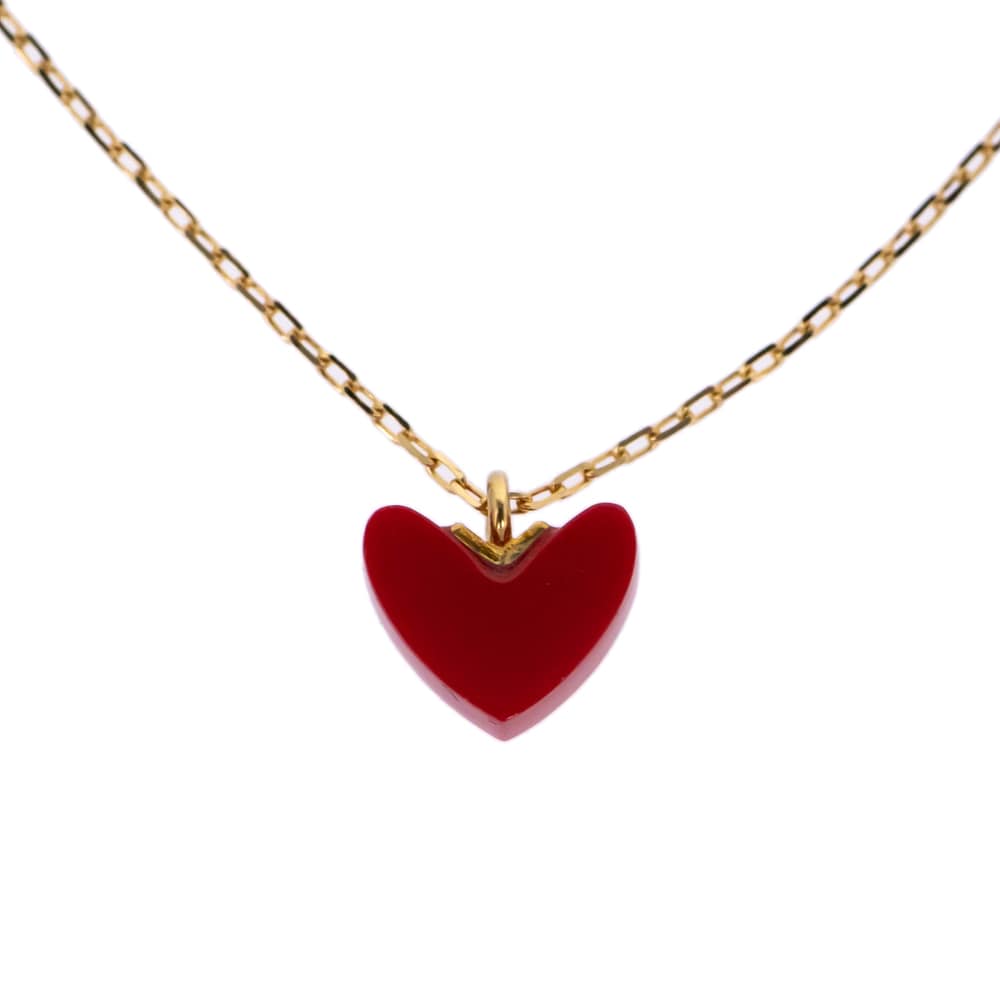 名東】【AHKAH】アーカー ティランハート レッド ネックレス Au750