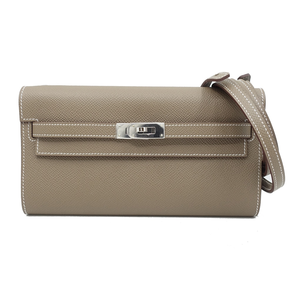 【未使用】エルメス ケリーウォレット エトゥープ ヴォーエプソン 二つ折り長財布 HERMES 新品 エルメス ケリー ウォレット 長財布 ヴォーエプソン