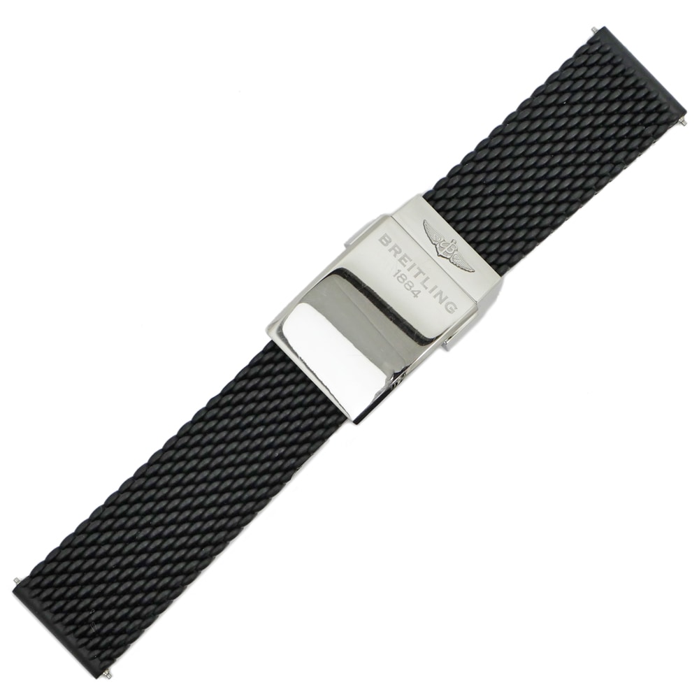 ブライトリング純正 ブラック メッシュ ラバーストラップ - 22 MM 名東