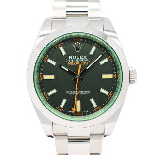【名古屋】【ROLEX】ロレックス ミルガウス 116400GV ランダム ブラック グリーンガラス 自動巻き メンズ 保証書付き 2021年【中古】