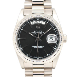 【名古屋】【ROLEX】ロレックス デイデイト 18239 T番 ブラック WG 自動巻き メンズ 保証書付き 1998年【中古】