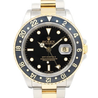 ��̾�Ų��ۡ�ROLEX�ۥ���å��� GMT�ޥ�����II 16713 K�� �֥�å� SS YG ��ư���� ��� �ݾڽ��դ� 2002ǯ��OH�ѡۡ���š�