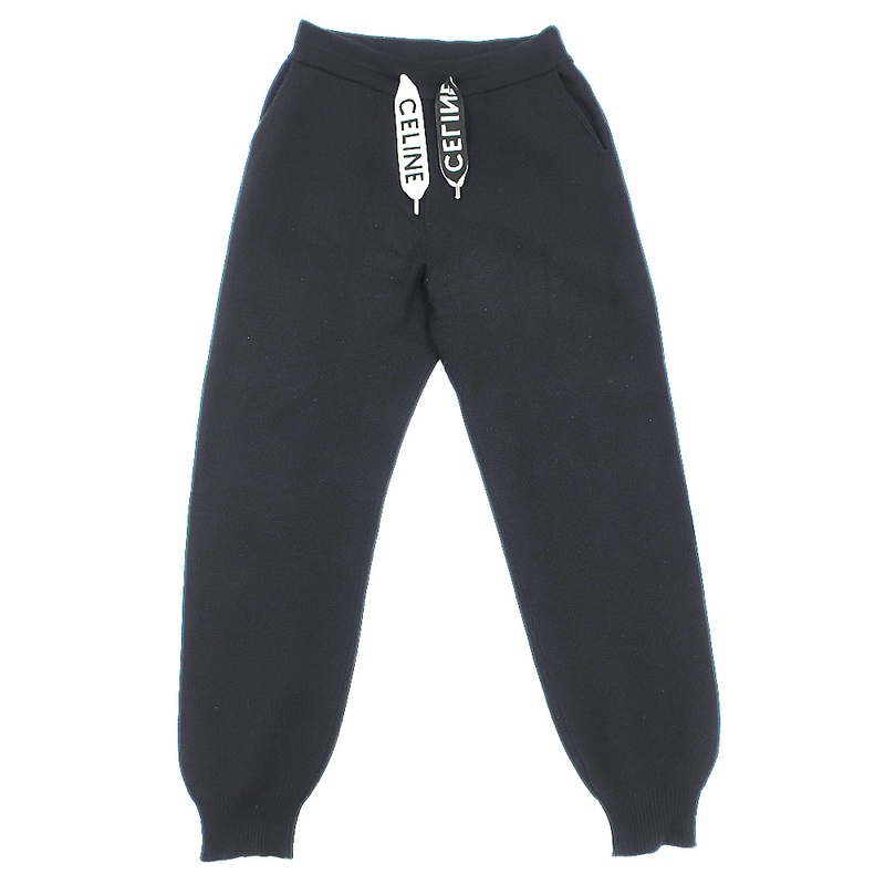 天白】【CELINE】セリーヌ ジョガーパンツ ニット 2A54Q402P ブラック