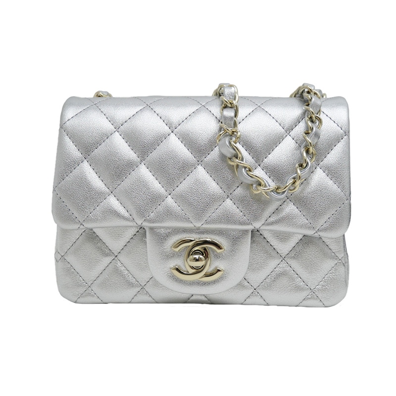 ミニクラシック A35200 名東】【CHANEL】シャネル ミニクラシック ショルダーバッグ シルバー