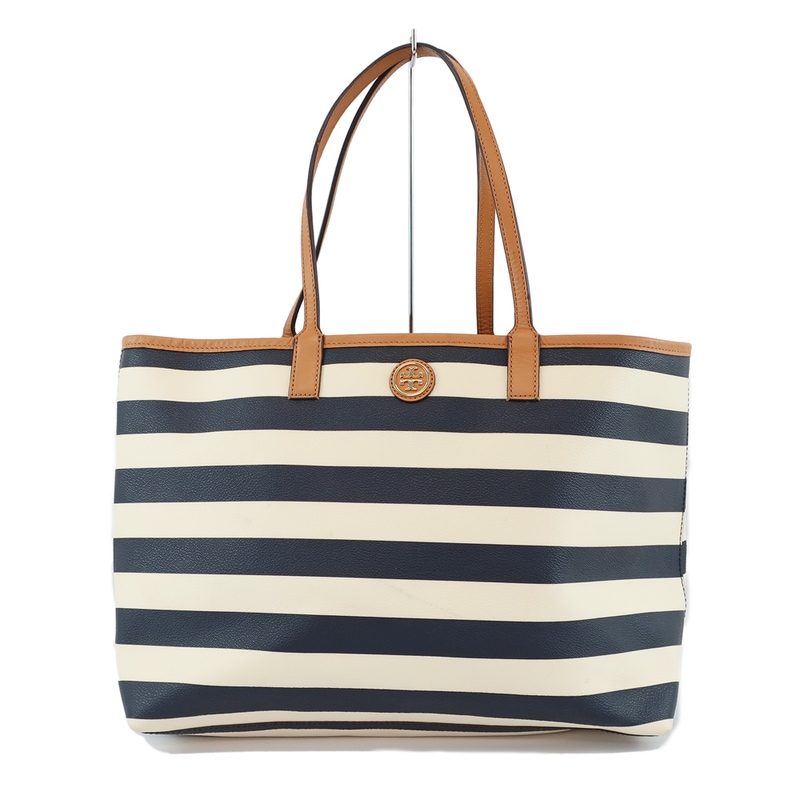 天白】【TORY BURCH】トリーバーチ トートバッグ ボーダー ネイビー