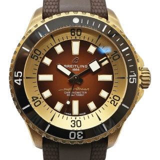 【天白】【BREITLING】ブライトリング スーパーオーシャン オートマチック 44 N17376 ブラウン ブロンズ ラバー メンズ 自動巻き 腕時計【中古】