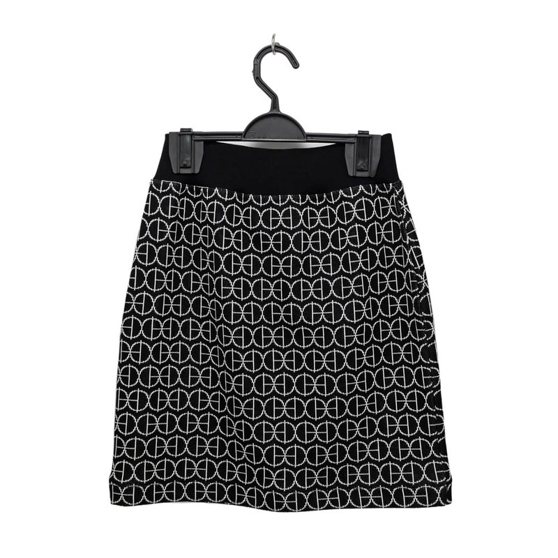 エルメス　スカート　34 名東】【HERMES】エルメス スカート 総柄 ブラック 黒 34サイズ 綿