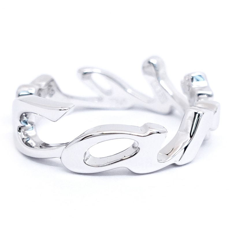 栄】【CARTIER】カルティエ K18WG シグネチャー ロゴ リング 指輪