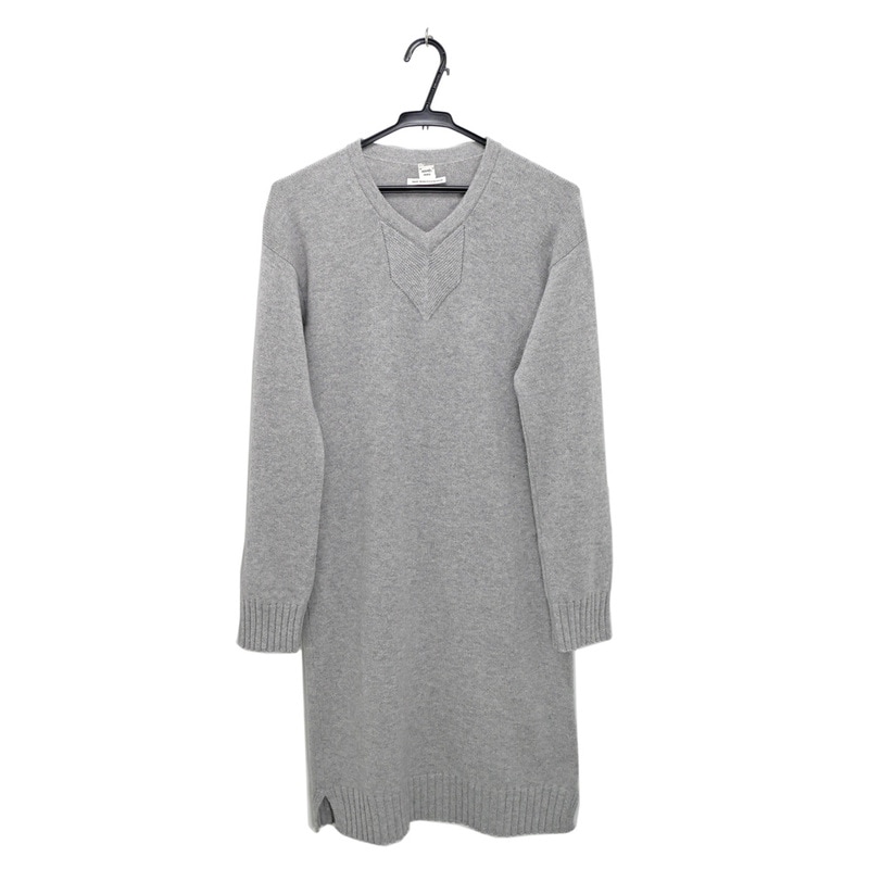 名東】【HERMES】エルメス ニットワンピース グレー 34サイズ カシミヤ