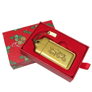 【名古屋】【COACH】コーチ クリスマス ノベルティ バッグチャーム キーホルダー ゴールド レディース【新品】【未使用】【中古】