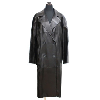 【天白】【MAX MARA】マックスマーラ ロングコート コート ブラック 表記サイズ38 ビスコース アウター アパレル 服 レディース【中古】