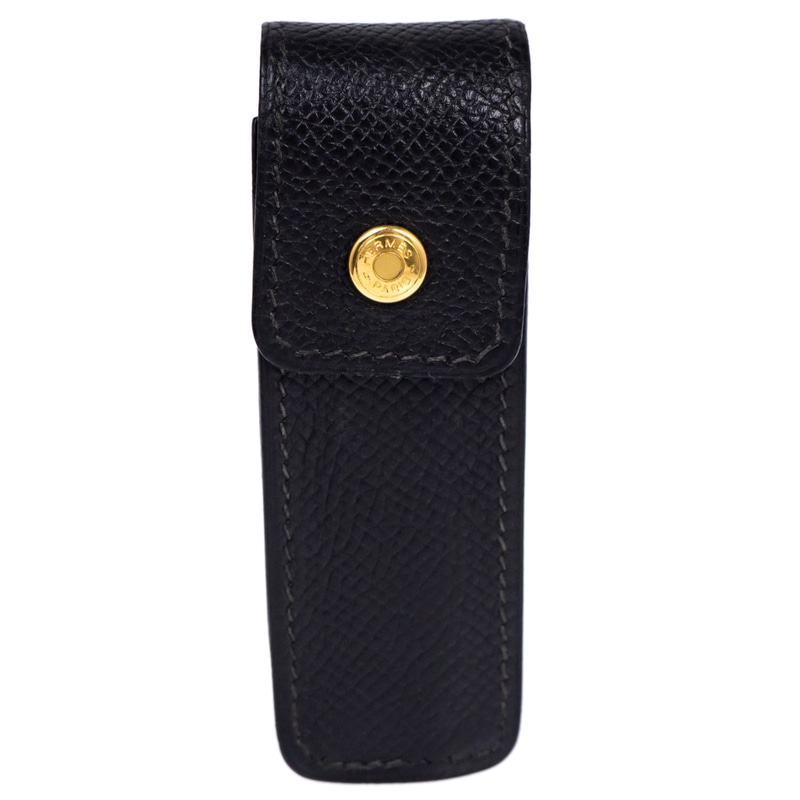名東】【HERMES】エルメス ガムケース 黒 クシュベル ゴールド金具