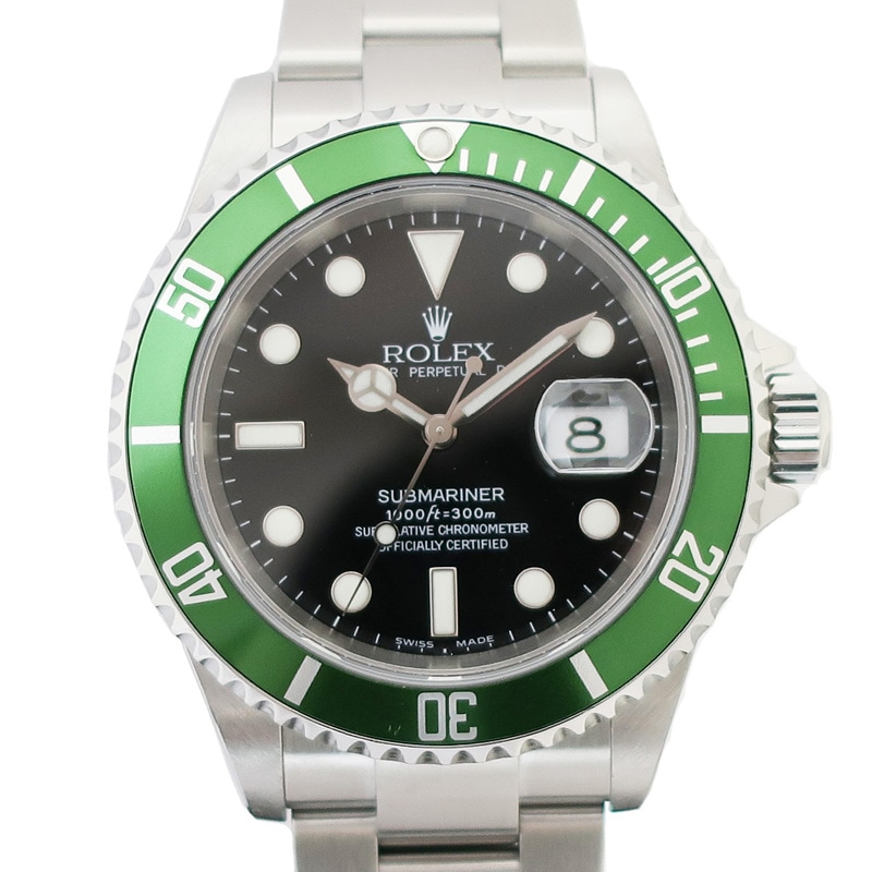 ��ŷ��ۡ�ROLEX�ۥ���å��� ���֥ޥ꡼�ʥǥ��� 16610LV ���꡼�� F�� �ӥå������� SS ��� �ӻ��� ��ư���� �ݾڽ��դ��ڻž夲�Ѥߡۡ���š�