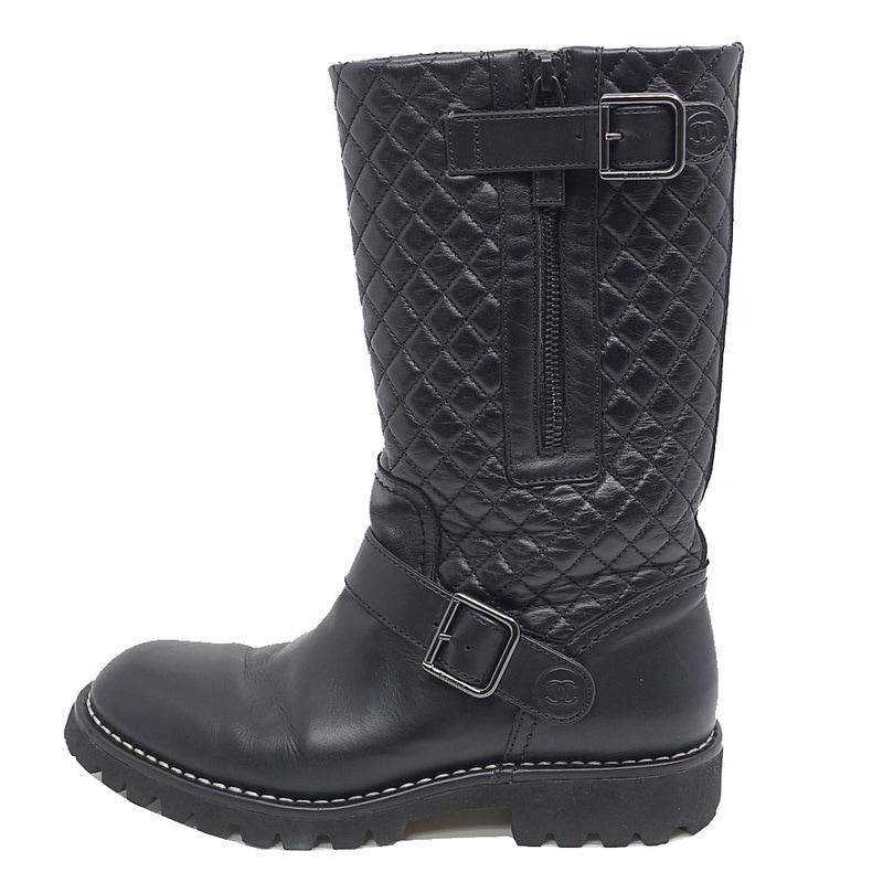 栄】【CHANEL】シャネル 靴 エンジニアブーツ G28566Y07860 マトラッセ