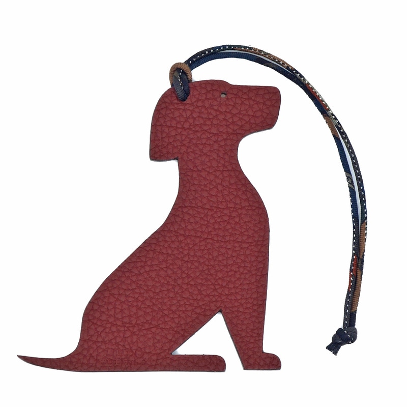 栄】【HERMES】エルメス プティアッシュ レザー バッグチャーム レッド