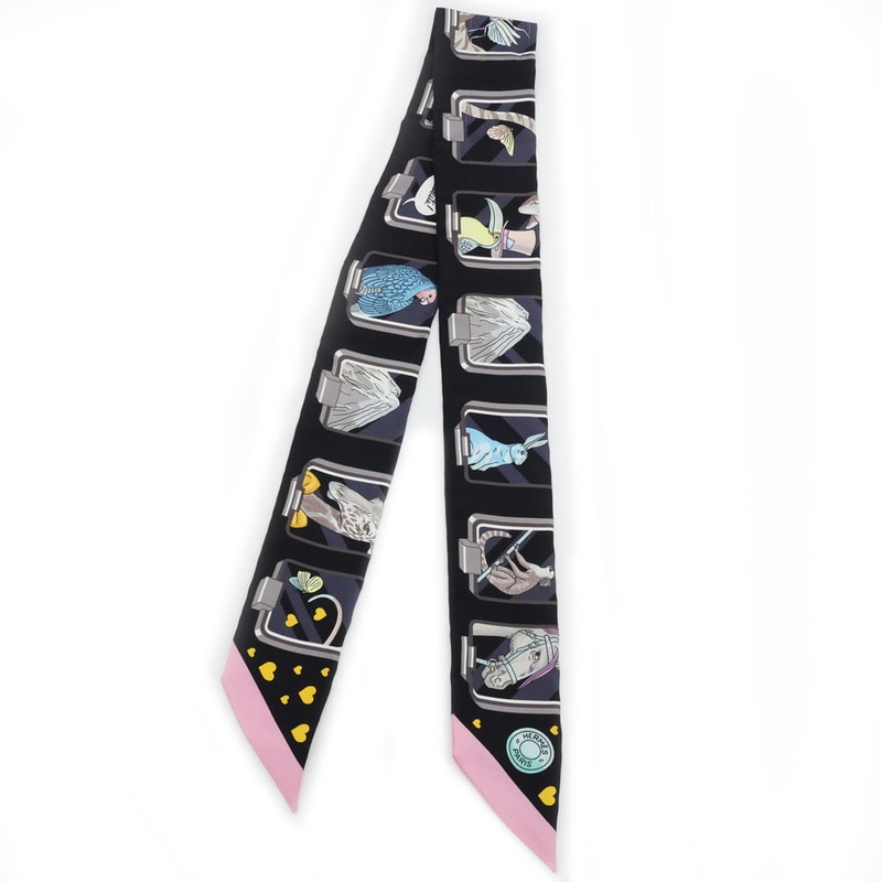 名東】【HERMES】エルメス ツイリー エルメスストーリー ネイビー