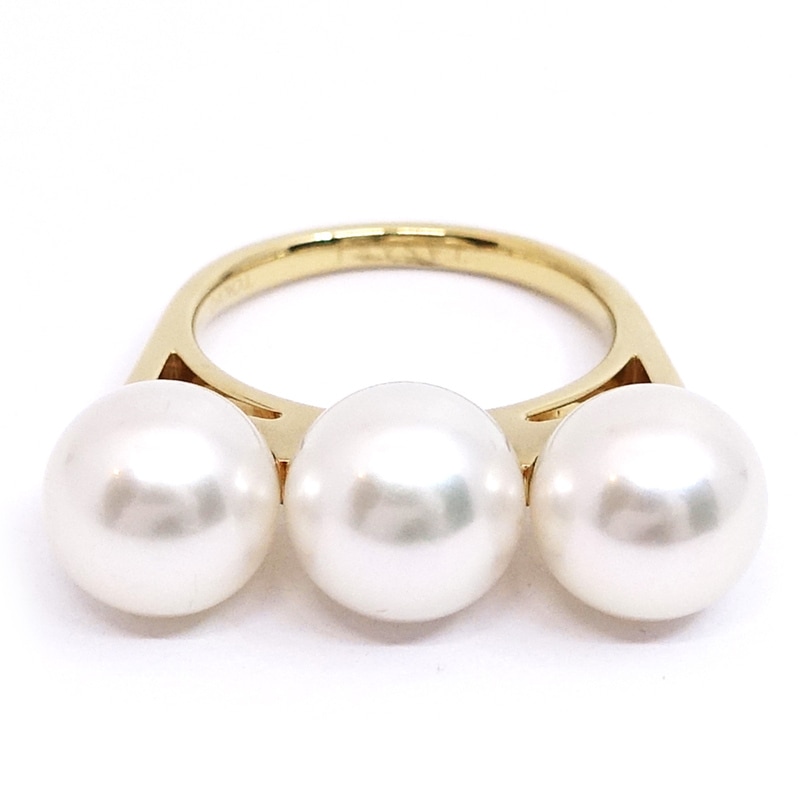 栄】【TASAKI】タサキ K18YG バランス エラ パール リング 指輪 あこや