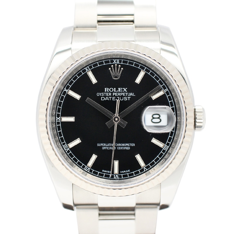 ��̾�Ų��ۡ�ROLEX�ۥ���å��� �ǥ��ȥ��㥹�� 116234 V�� �֥�å� SS WG ��ư���� ��� �ݾڽ��դ� 2010ǯ����š�