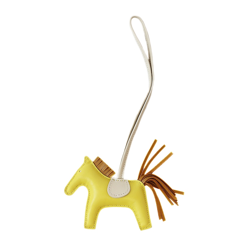 天白】【HERMES】エルメス ロデオPM バッグチャーム ライム セサミ