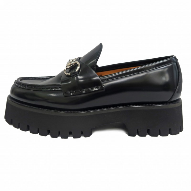 sushio　GUCCI ホースビットローファー　ラグソール　黒　44 ホースビット付き メンズ ラグソール ローファー ・ブラック