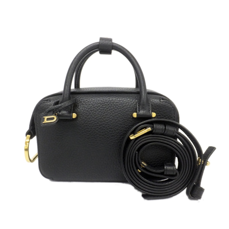 天白】【DELVAUX】デルヴォー クールボックス ナノ ブラック ゴールド