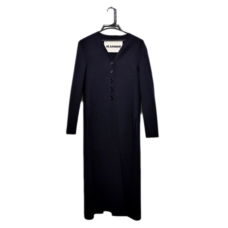 名東】【JIL SANDER】ジルサンダー ロングコート ネイビー 34サイズ