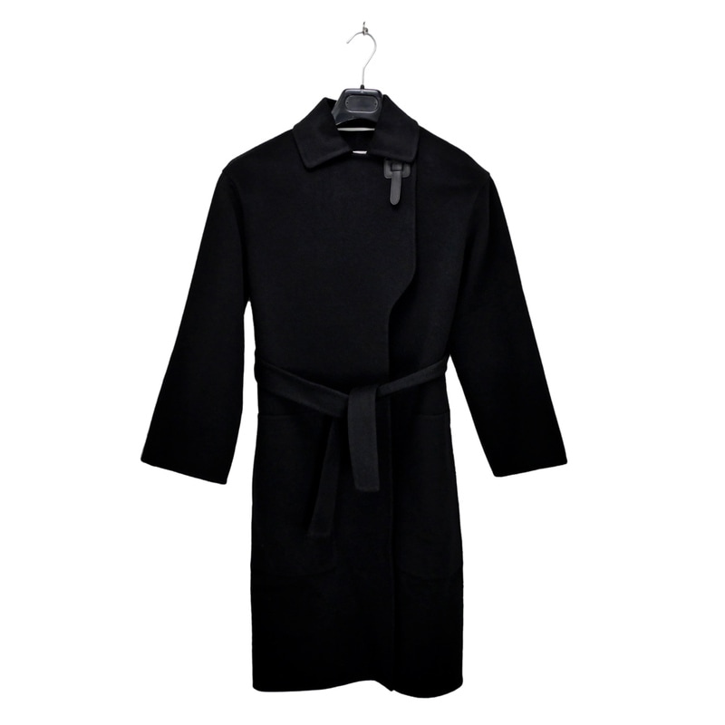 名東】【HERMES】エルメス カシミヤコート ブラック 黒 32サイズ