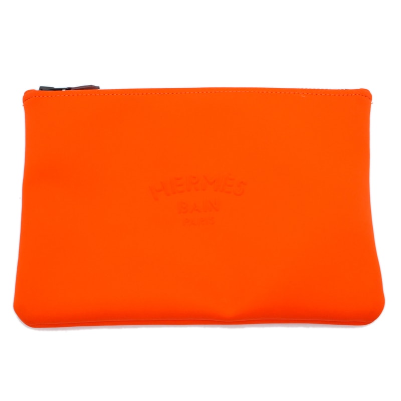 名東】【HERMES】エルメス ポーチ ネオバン MM オレンジ ナイロン