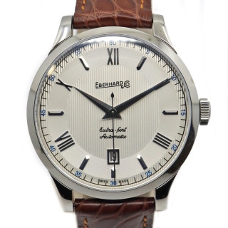 【栄】【EBERHARD】エベラール エクストラフォルト オートマティック 41029 シルバー 腕時計 SS レザー 自動巻き メンズ【未使用】【中古】