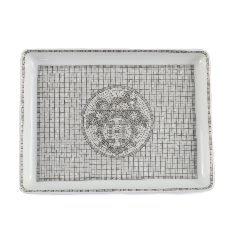 天白】【HERMES】エルメス モザイク ヴァンキャトル トレイ スクエア