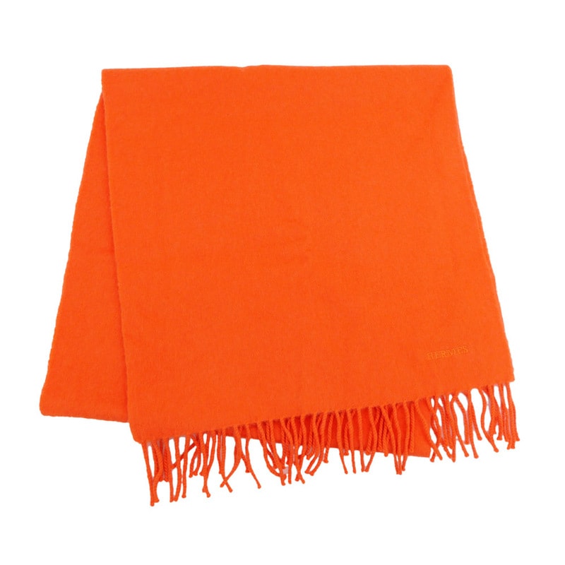 名東】【HERMES】エルメス マフラー オレンジ カシミヤ 小物 その他