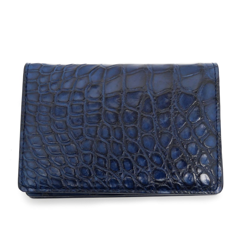 名東】【IKEDA Kohgei】池田工芸 クロコダイル 無双仕立て 名刺ケース