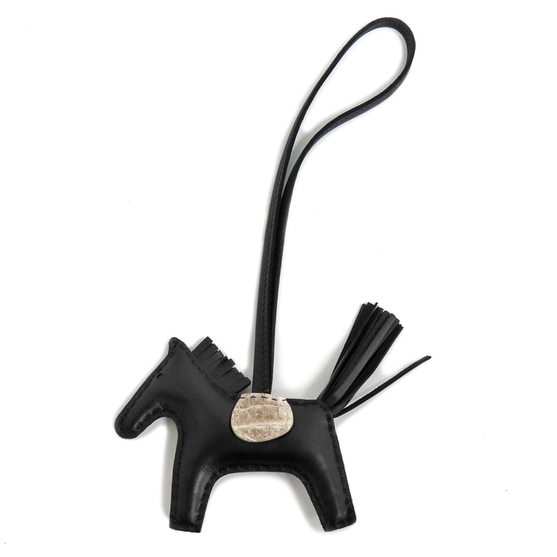 名古屋】【HERMES】エルメス ロデオPM チャーム ブラック ヒマラヤ W