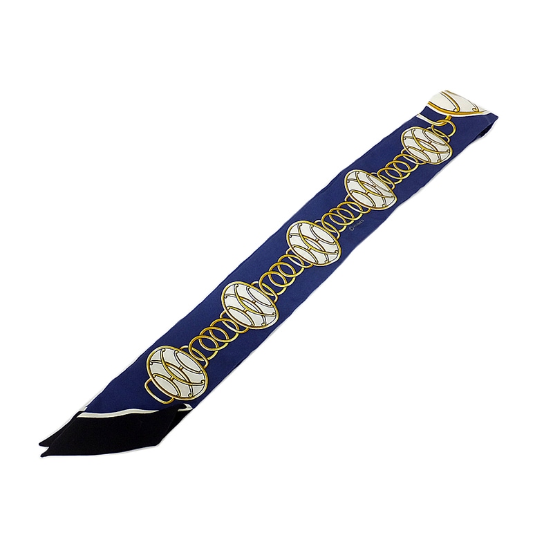 ��ŷ��ۡ�HERMES�ۥ���᥹ �ĥ��꡼ �ͥ��ӡ� Lift Profile twilly Marine Noir Gold ��եȥץ��ե����� �ͥ��ӡ�������� ������ʪ����š�