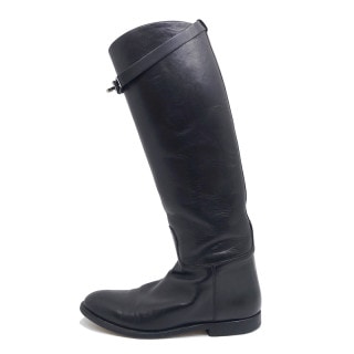 �ڱɡۡ�HERMES�ۥ���᥹ �����ԥ󥰥֡��� ���꡼�Хå��� ���󥰥֡��� 042138Z 38ɽ�� JP��24.0-24.5cm���� �֥�å� ����С���� ��ǥ���������š�