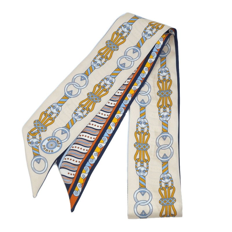 栄】【HERMES】エルメス ツイリー Harnais en Rosace ハーネスの薔薇窓