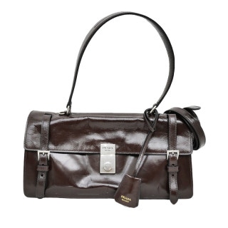 ��̾��ۡ�PRADA�ۥץ�� �ϥ�ɥХå� �������� �ߥǥ����� �֥饦�� �쥶�� 1BN026 ��ǥ����� ����¾��̤���ѡۡ���š�