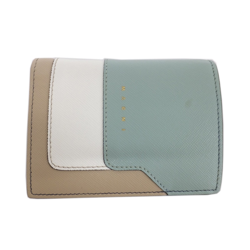 ��ŷ��ۡ�MARNI�ۥޥ�� �ߥ˥�����å� BI-FOLD WALLET PFMO054UI LV520 �ߥ�ȥ��꡼�� �١����� ����ѥ��ȥ�����å� ���ۡ���š�